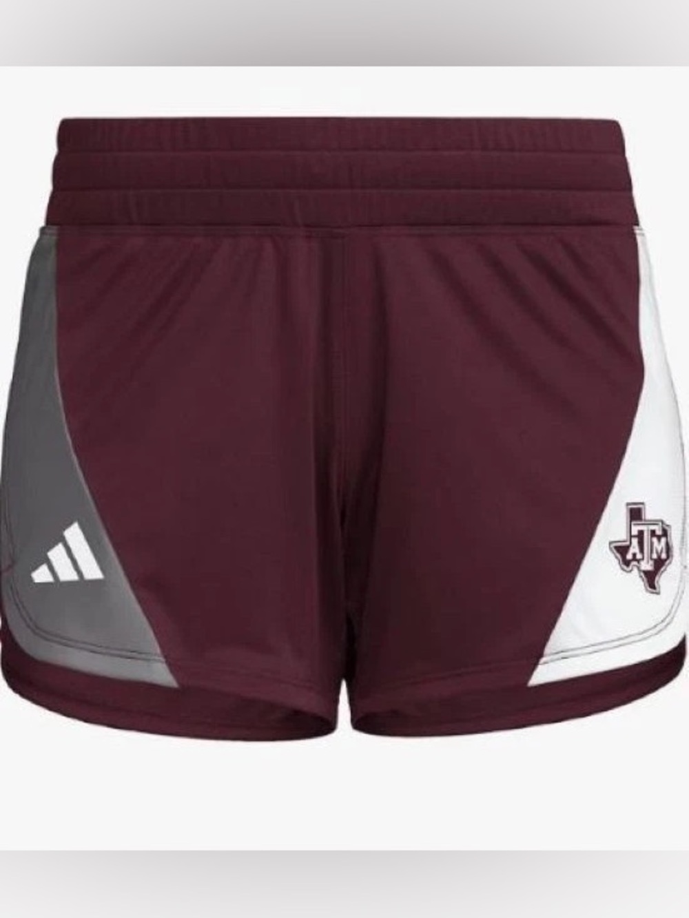 NWT Adidas Texas A&M Team Maroon White Women's D4T Knit Training Short Sz S
